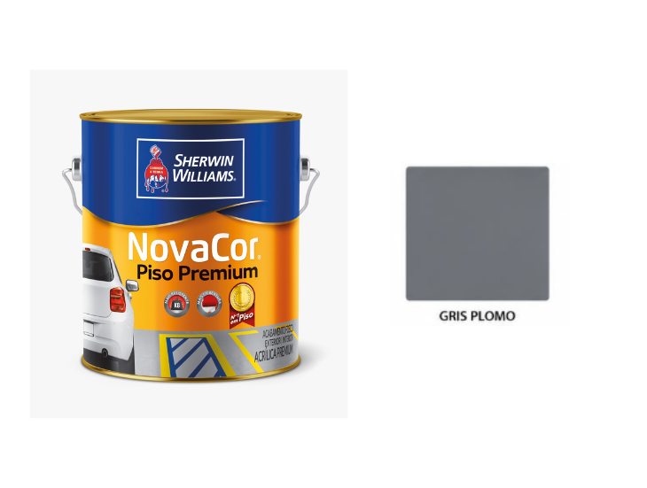 Novacor Piso Premium Gris Plomo 4 L