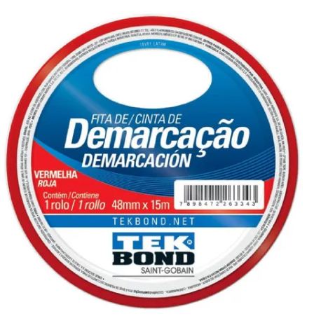 Cinta Silver Demarcación Roja 48 x 1500 mm