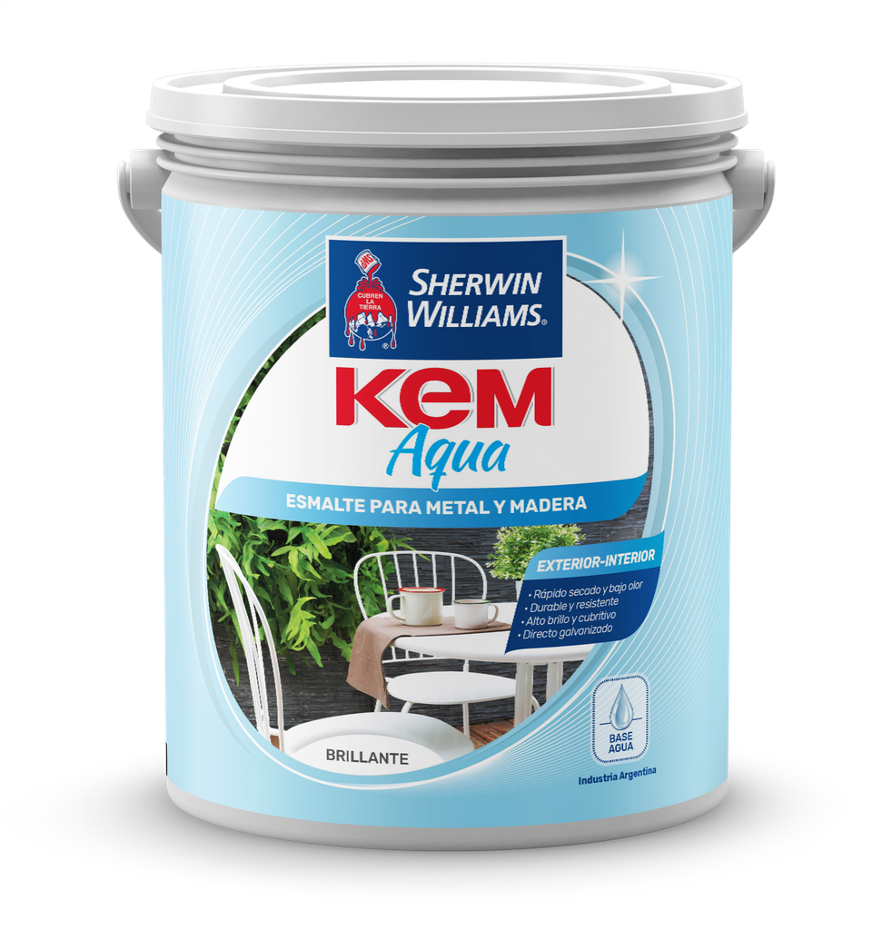 Esmalte Kem Aqua Blanco Brillante 1 L Sherwin Williams