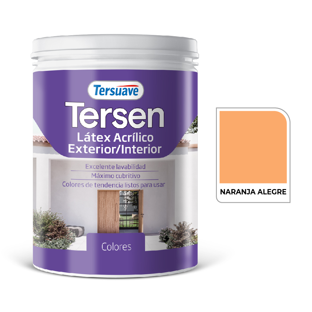 Latex Exterior-Interior Tersen Naranja Alegre 1 L