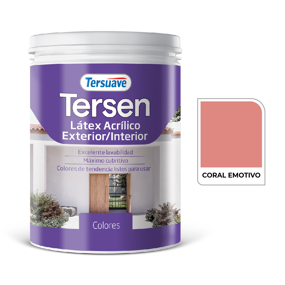 Latex Exterior-Interior Tersen Coral Emotivo 1 L