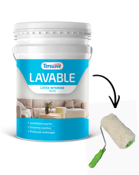[7798018385044] Lavable Latex Interior Tersuave Blanco Mate 20 L + Rodillo de Regalo